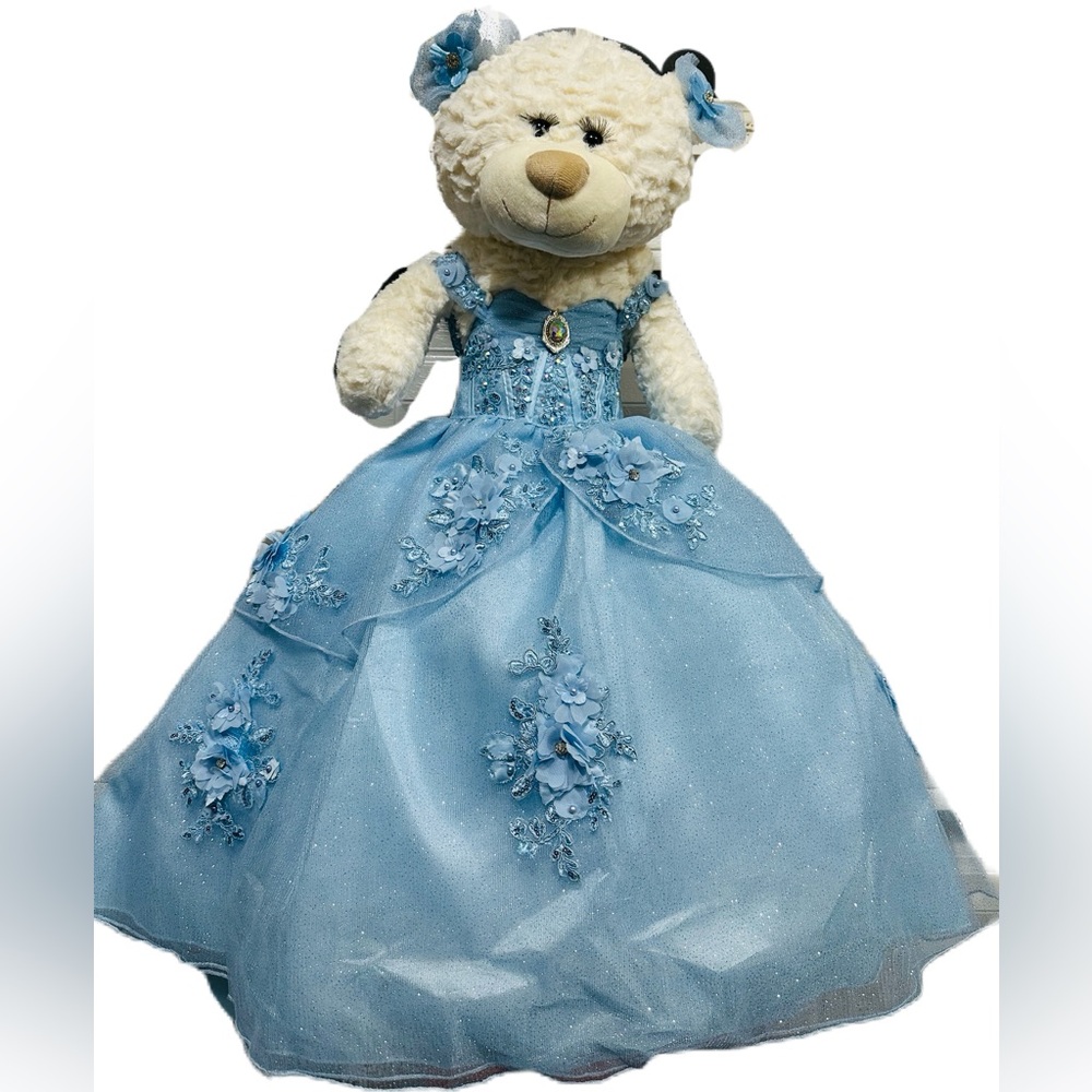 Quinceanera Teddy Bear‎ Dress, Custom made Teddy Bear Blue Gown Dress NEW
